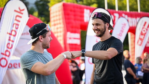 Braving the heat on the Linz Gugl: the club planner bosses Lukas Krainz (l.) and Mathias Maier. (Bild: Wenzel Markus)