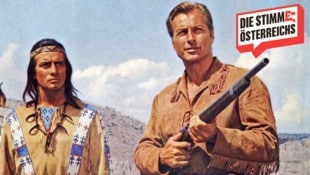 Winnetou und Old Shatterhand nach einer Idee von Karl May – immer gerne gelesen oder gesehen, bis die Woke-Zensur die beiden in die Wüste schickte. Die Österreicher sind gegen diese Absagekultur. (Bild: Krone KREATIV/Impress/United Archives/picturedesk.com)