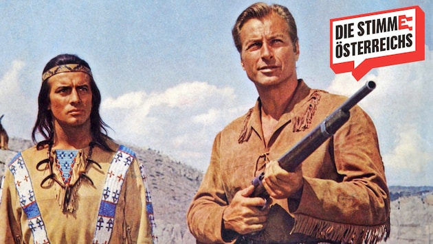 Winnetou and Old Shatterhand based on an idea by Karl May - always popular to read or watch, until the Woke censors sent them into the desert. The Austrians are against this culture of rejection. (Bild: Krone KREATIV/Impress/United Archives/picturedesk.com)