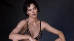 Kendall Jenner überrascht mit neuer Frisur. Da vergessen die Fans glatt, dass sie nur in Dessous posiert. (Bild: twitter.com/kendalljenner)