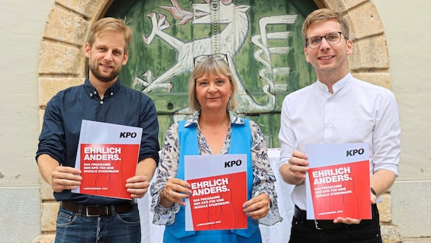 Optimistic communists: Alexander Melinz, Claudia Klimt-Weithaler and Robert Krotzer (Bild: Jauschowetz Christian/Christian Jauschowetz)