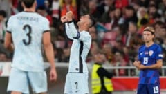 Cristiano Ronaldo scored to make it 2:0 at the interval. (Bild: AP ( via APA) Austria Presse Agentur/ASSOCIATED PRESS)