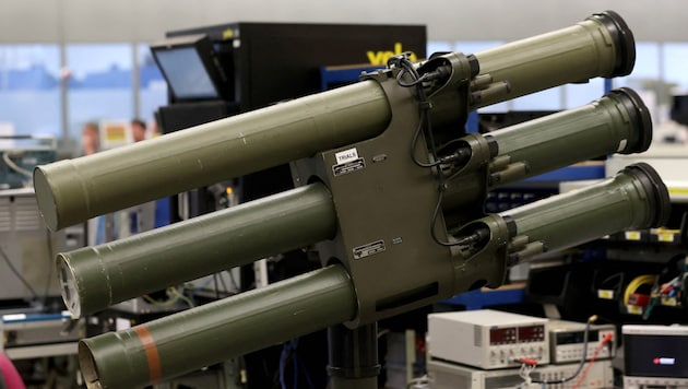 A launcher for so-called lightweight multirole missiles from the arms company Thales (Bild: AFP/APA/Liam McBurney)