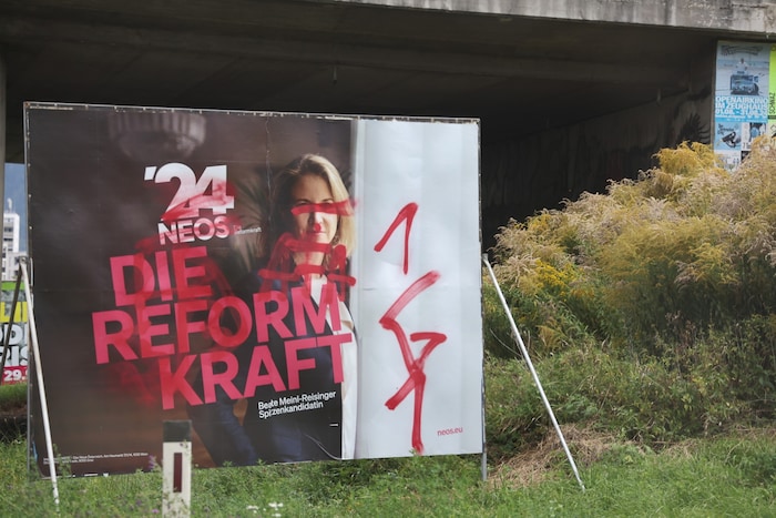 Auch Beate Meinl-Reisinger war Opfer der Schmierfinke.