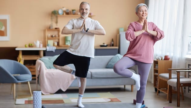 Balance exercises can often be easily incorporated into everyday life, such as standing on one ...