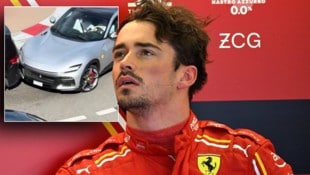 Charles Leclerc baute im Straßenverkehr einen Auffahrunfall. (Bild: AFP/APA/Paul Crock, X/Zero2Turbo)