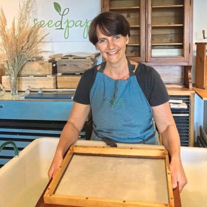 Marion Peternell makes seed paper by hand!