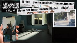 Emrah I. (re.) ist nicht der Einzige, der sich im Kinderzimmer auf seinen „großen Tag“ vorbereitet hat. Immer mehr Kinder und Jugendliche radikalisieren sich über soziale Medien im eigenen Kinderzimmer, bevor sie zuschlagen. (Bild: Krone KREATIV/stock.adobe.com, ZvG, LPD NÖ, Wikipedia Krone )