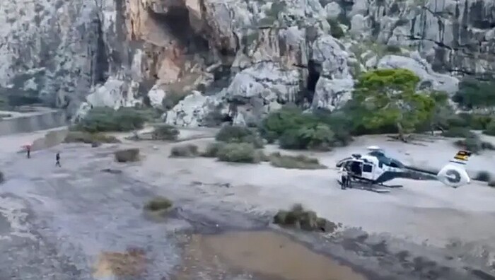 A helicopter was deployed to search. Ten people were rescued from the air.