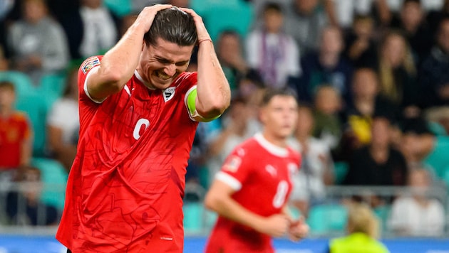 Captain Marcel Sabitzer was disappointed after the draw against Slovenia. (Bild: AFP/APA/Jure Makovec)