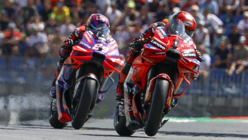 Jorge Martin (l.) and Pecco Bagnaia (r.) fight for the title. (Bild: APA Pool/APA/ERWIN SCHERIAU)