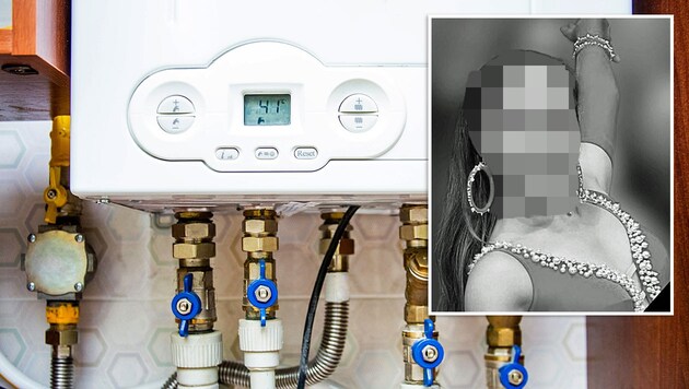 The 13-year-old Yeva (small picture) was found lifeless in the shower (symbolic picture). (Bild: stock.adobe.com/Kira, zVg, Krone KREATIV)