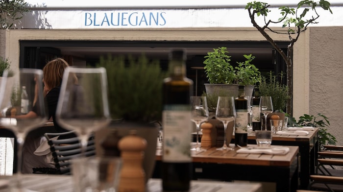Der Gastgarten der Blauen Gans