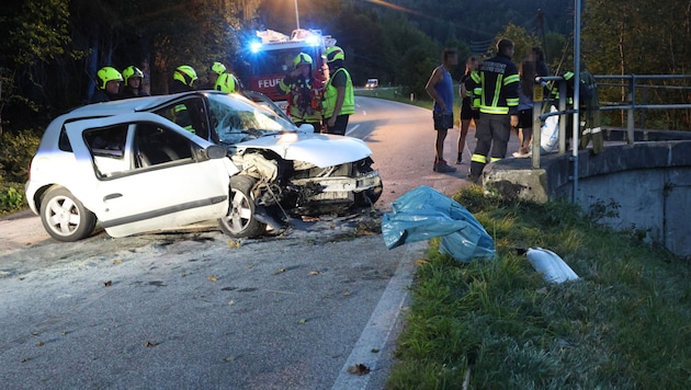 The driver was flown to hospital after receiving first aid (Bild: Matthias Lauber/laumat.at/laumat)