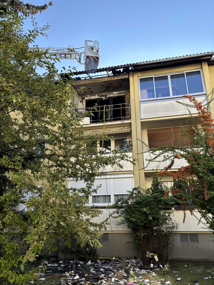 The fire quickly spread to the apartment and the roof.