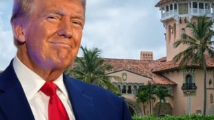 Offizielle Haupteinnahmequelle im vergangenen Jahr war Trumps Golfklub Mar-a-Lago. (Bild: Krone KREATIV/APA/AFP/Giorgio VIERA, AP/Evan Vucci)