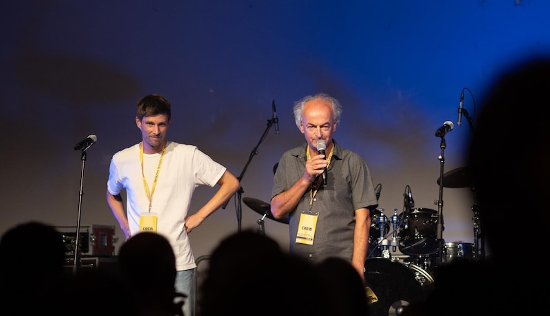 The organizers Neumayer (right) and Vonbank (left). (Bild: Harald Gaukel)