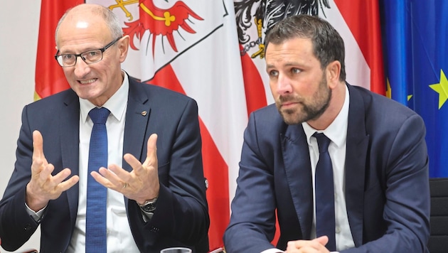 Governor Anton Mattle (ÖVP) and Deputy Governor Georg Dornauer (SPÖ). (Bild: Birbaumer Christof)