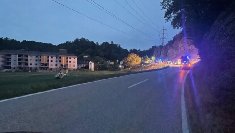 The scene of the accident in Bad Mühllacken (Bild: FF Bad Mühllacken)