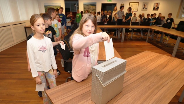 Monday morning, the children in Schattendorf went to the ballot box. (Bild: Judt Reinhard)