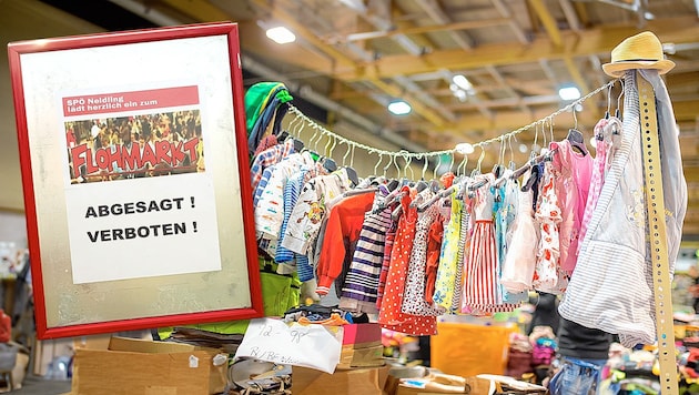 Der bereits angekündigte Flohmarkt (Symbolbild) wurde abgesagt. (Bild: Krone KREATIV/NZ-Photo/Zangerle, SPÖ Neidling)