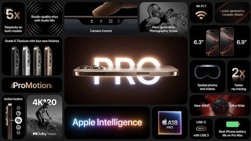 The specs of the Pro models (Bild: Apple)