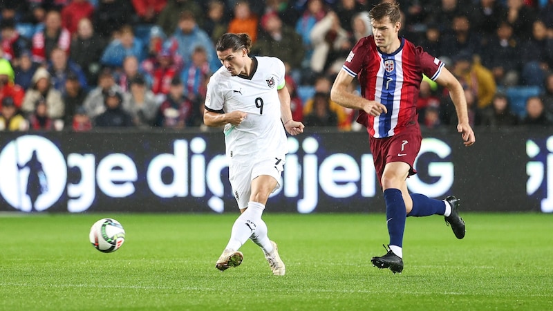 Marcel Sabitzer (left) scored the goal for Austria. (Bild: GEPA/GEPA pictures)