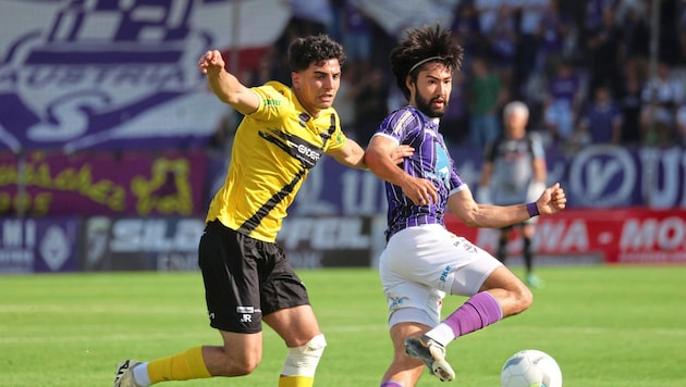 An integral part of Austria Salzburg's starting eleven: midfield engine Volkert (right). (Bild: Tröster Andreas/Kronen Zeitung)