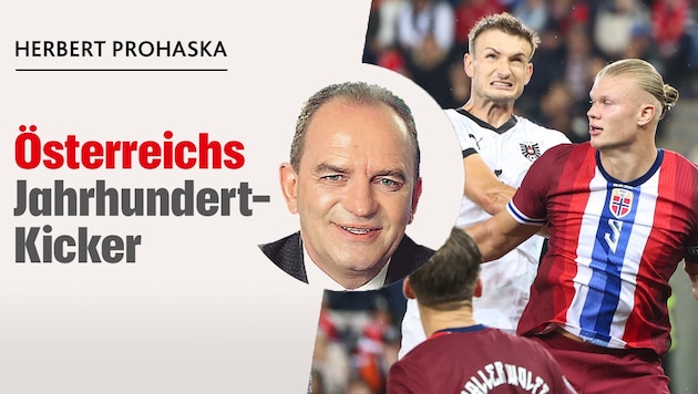 Herbert Prohaska writes about Austria's defeat against Norway in his "Krone" column. (Bild: GEPA/Krone KREATIV, GEPA Pictures)