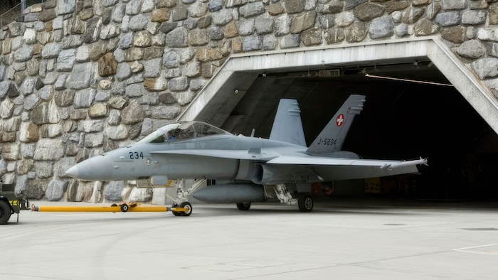 The Swiss way: bunker in the mountain for the F-18 fleet, which is being replaced by F-35s