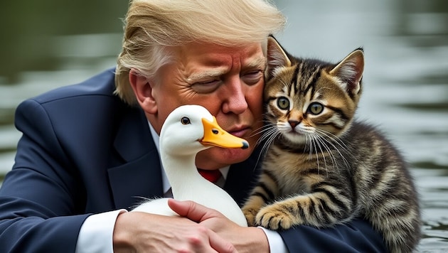 In the fight against illegal migration, Trump is being stylized as an animal rescuer. (Bild: x.com/JudiciaryGOP (KI-generiert))