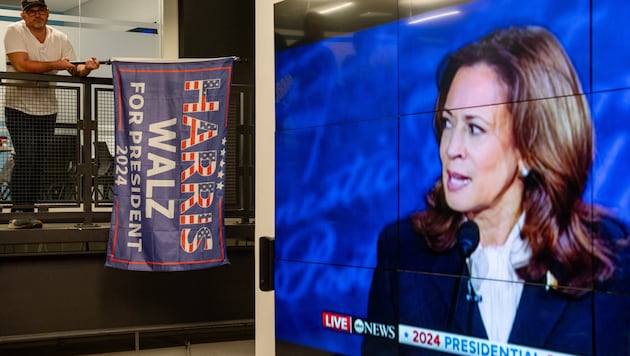 In einer Blitzumfrage des Senders CNN sahen 63 Prozent der Befragten Kamala Harris als Siegerin des TV-Duells. (Bild: AFP/Seth Herald)