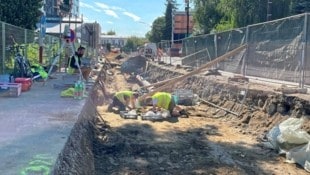 Archäologen in Graz im Einsatz: Hier wurden die Skelette entdeckt. (Bild: Jörg Schwaiger)