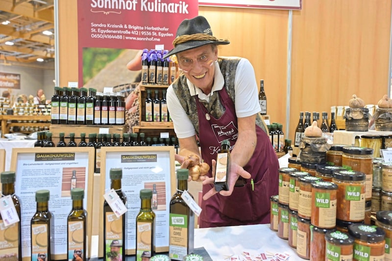 Genuss und Kulinarik kommen auf der Herbstmesse ebenfalls nicht zu kurz; hier die besonderen Produkte von Sonnhof aus St. Egyden. (Bild: Evelyn Hronek/EVELYN HRONEK)