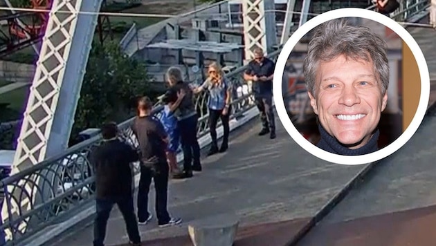 Rock star as lifesaver: Woman wants to jump off bridge - Jon Bon Jovi is on the spot (Bild: KameraOne)