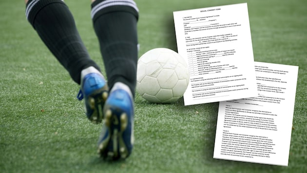 The revelation of an alleged "sex contract" by professional footballers has caused a stir in Spain. (Bild: stock.adobe.com/©LVDESIGN – stock.adobe.com, X/MiguelGalanCNFE)