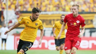 Niklas Kreuzer (links) durfte mit Dynamo Dresden 2016 im DFB-Cup gegen RB Leipzig ran. 