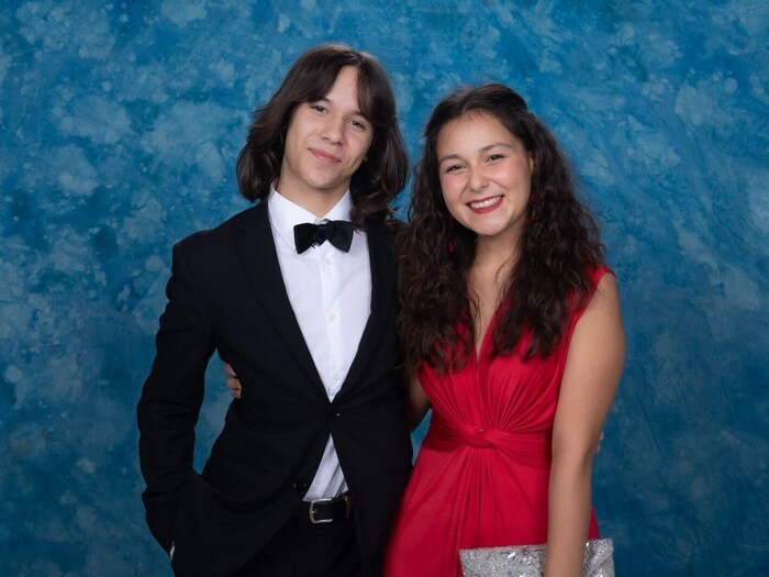 Daniel Pöll with his sister Samara at his class prom. The photo shows that he can also be ...
