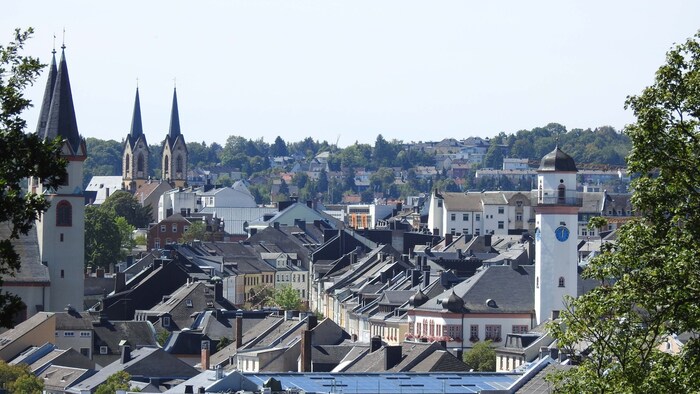 Blick vom Theresienstein auf Untere Vorstadt und Altstadt von Hof