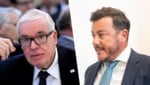 „Habe mich einlullen lassen“: Ex-Benko-Partner Klaus-Michael Kühne (li.) (Bild: Krone KREATIV/EPA, APA/GEORG HOCHMUTH)
