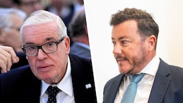 „Habe mich einlullen lassen“: Ex-Benko-Partner Klaus-Michael Kühne (li.) (Bild: Krone KREATIV/EPA, APA/GEORG HOCHMUTH)