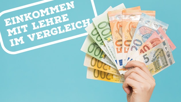 Rund eine Million Beschäftigte haben einen Lehrabschluss. Die „Krone“ zeigt, ab wann sie beim Einkommen über dem Durchschnitt liegen und ab wann sie zur Elite zählen. (Bild: Krone KREATIV/Stock Adobe)