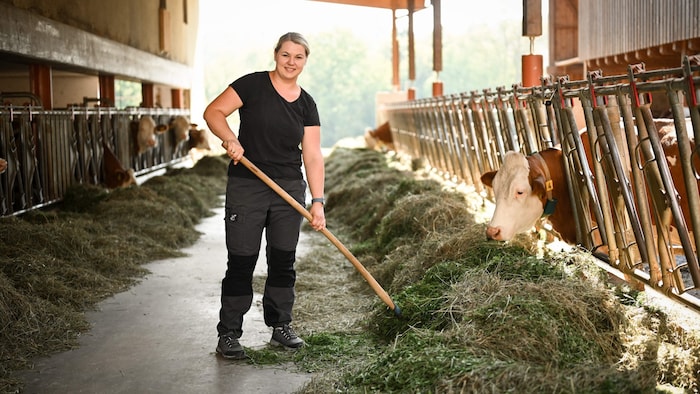Farmer Christine Greinöcker at her daily work.