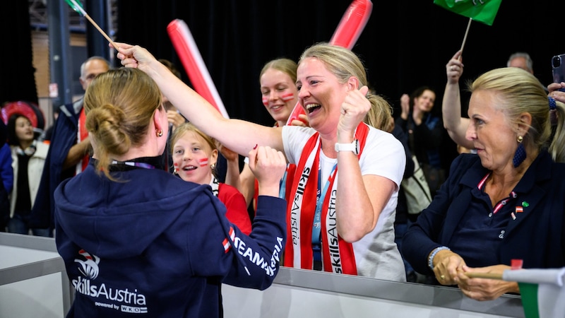 Johanna Haimel's jubilation in the final (Bild: Skills Austria/Max Slovencik)