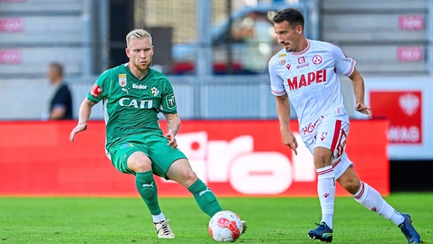 Michael Lang (re.) traf in der Bundesliga schon zweimal für den GAK (Bild: GEPA)