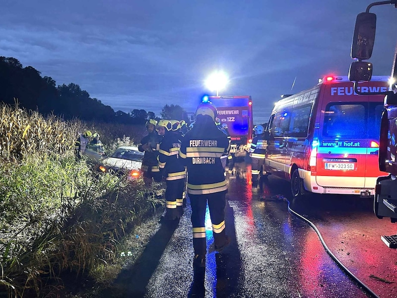 Die Feuerwehren Dirnbach und Hof bei Straden rückten aus. (Bild: Freiwillige Feuerwehr Dirnbach)