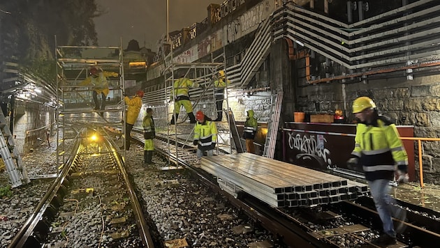 The duration of the disruptions on the U4, U6 and U3 lines cannot be predicted at the moment. In the picture: Work on the U4 (Bild: APA/WIENER LINIEN)