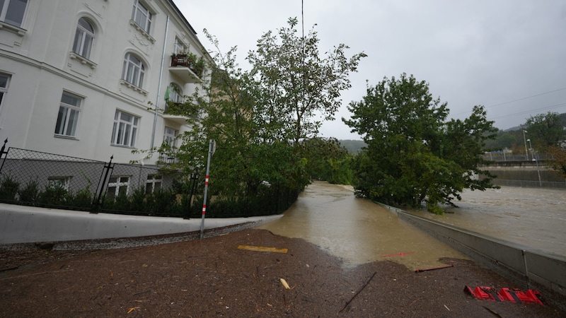 Flooding in the Ludwiggasse in Penzing (Bild: GEORG HOCHMUTH)