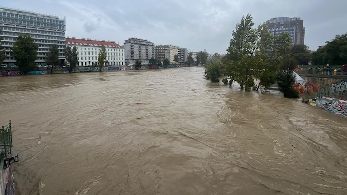 The Vienna River is also completely flooded.