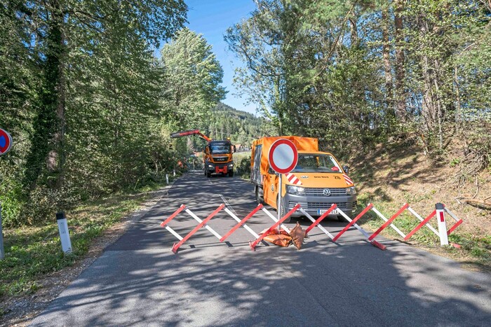 First road closures in Graz.